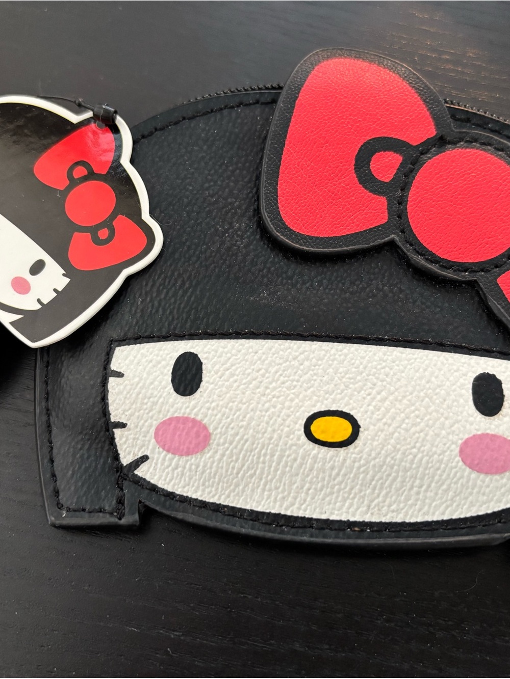 Hello Kitty Coin Purse Red Bow and Pink Cheeks Complimentary Matching Keychain